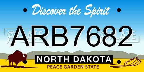 ARB7682 North Dakota License Plate