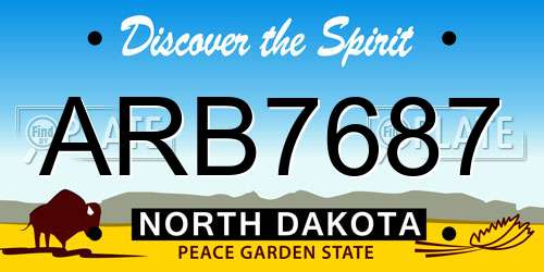 ARB7687 North Dakota License Plate