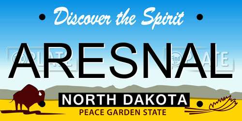 ARESNAL North Dakota License Plate