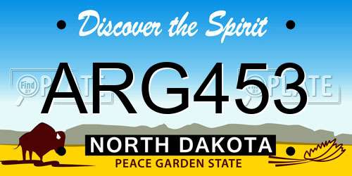 ARG453 North Dakota License Plate
