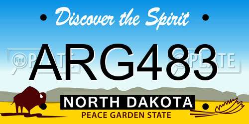 ARG483 North Dakota License Plate