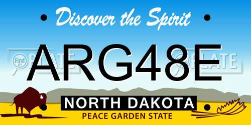 ARG48E North Dakota License Plate