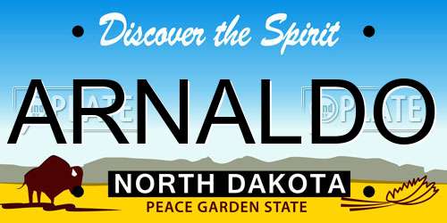 ARNALDO North Dakota License Plate