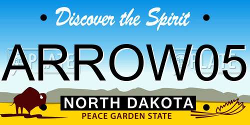 ARROW05 North Dakota License Plate