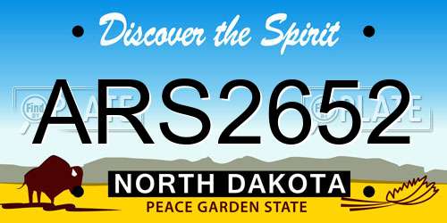 ARS2652 North Dakota License Plate