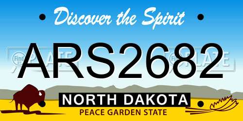 ARS2682 North Dakota License Plate