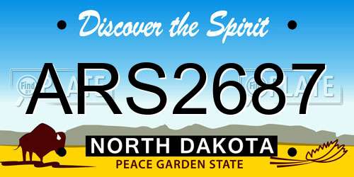 ARS2687 North Dakota License Plate