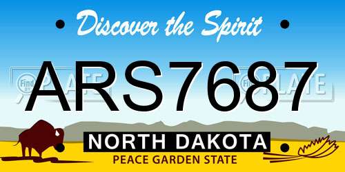 ARS7687 North Dakota License Plate