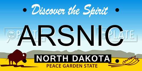 ARSNIC North Dakota License Plate