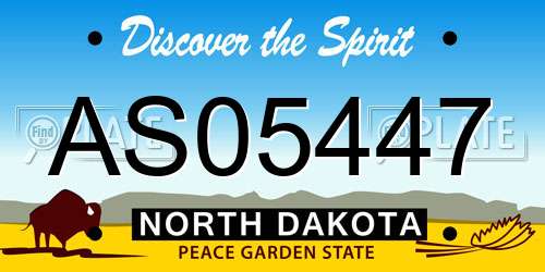 AS05447 North Dakota License Plate