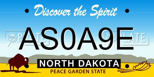 AS0A9E North Dakota License Plate
