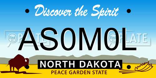 AS0M0L North Dakota License Plate