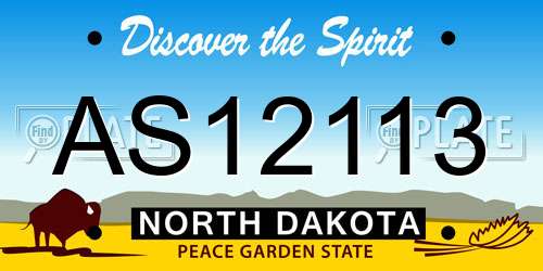 AS12113 North Dakota License Plate