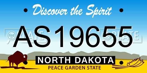 AS19655 North Dakota License Plate