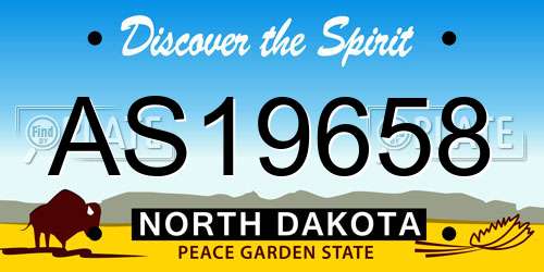 AS19658 North Dakota License Plate
