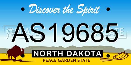 AS19685 North Dakota License Plate