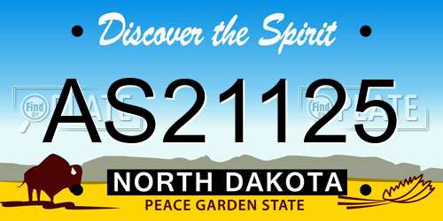 AS21125 North Dakota License Plate