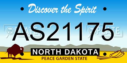 AS21175 North Dakota License Plate