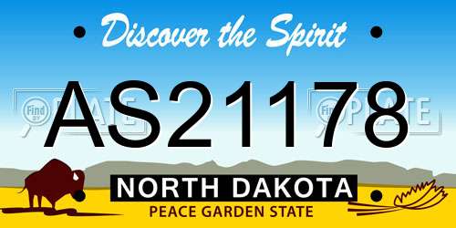 AS21178 North Dakota License Plate