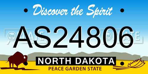 AS24806 North Dakota License Plate
