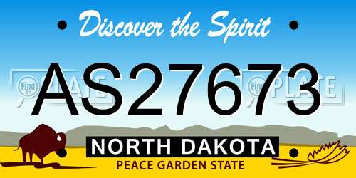 AS27673 North Dakota License Plate
