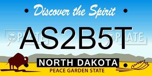 AS2B5T North Dakota License Plate