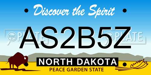 AS2B5Z North Dakota License Plate