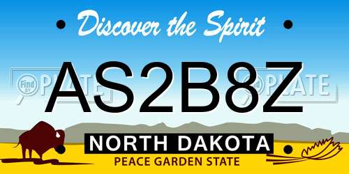 AS2B8Z North Dakota License Plate