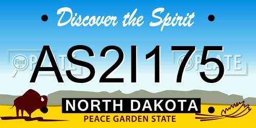 AS2I175 North Dakota License Plate