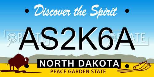 AS2K6A North Dakota License Plate