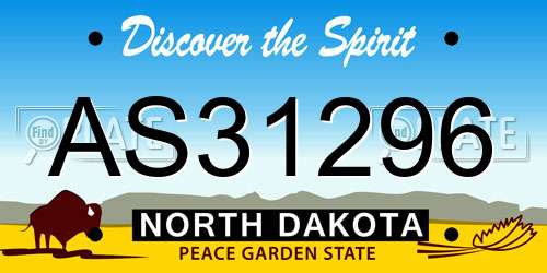 AS31296 North Dakota License Plate