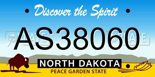 AS38060 North Dakota License Plate