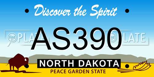 AS390 North Dakota License Plate