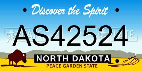 AS42524 North Dakota License Plate