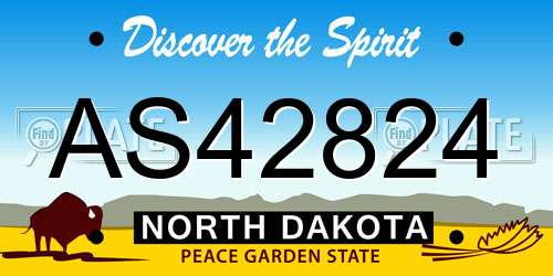 AS42824 North Dakota License Plate