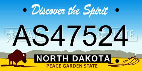AS47524 North Dakota License Plate
