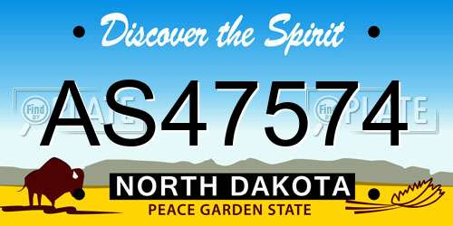 AS47574 North Dakota License Plate