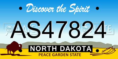 AS47824 North Dakota License Plate