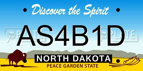 AS4B1D North Dakota License Plate