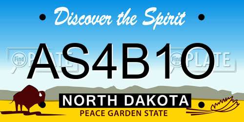 AS4B1O North Dakota License Plate