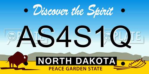 AS4S1Q North Dakota License Plate