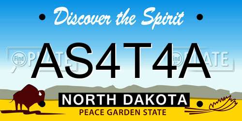 AS4T4A North Dakota License Plate