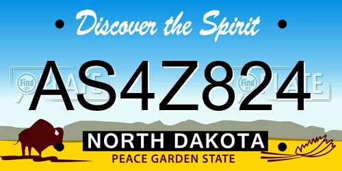 AS4Z824 North Dakota License Plate