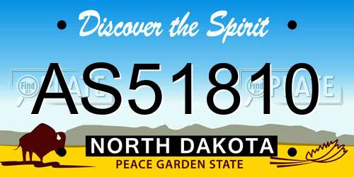 AS51810 North Dakota License Plate
