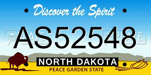 AS52548 North Dakota License Plate