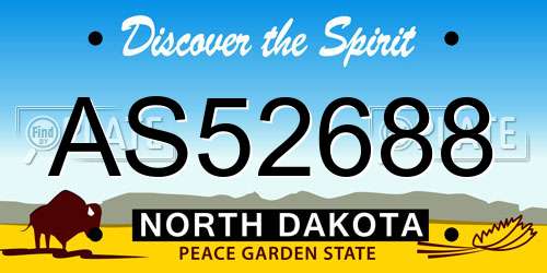 AS52688 North Dakota License Plate