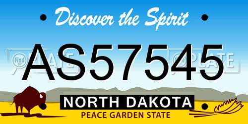 AS57545 North Dakota License Plate