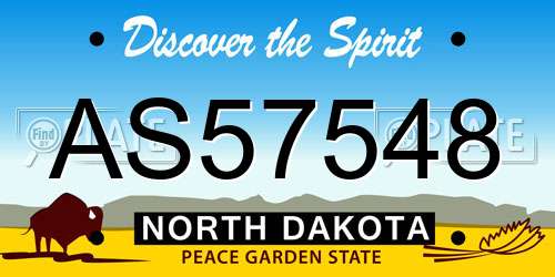 AS57548 North Dakota License Plate