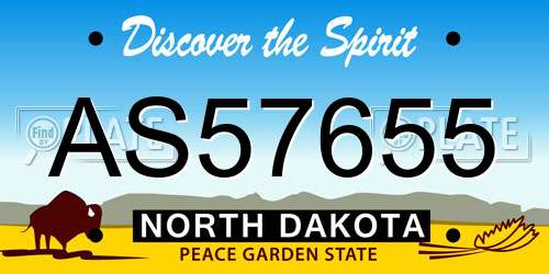 AS57655 North Dakota License Plate