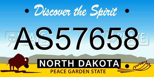 AS57658 North Dakota License Plate
